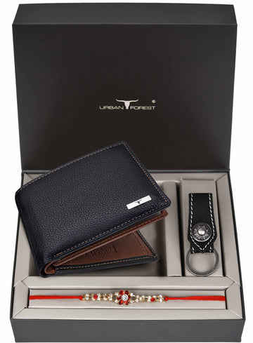 URBAN FOREST Kyle Wallet, Rakhi & Keychain Gift Hamper for Brother