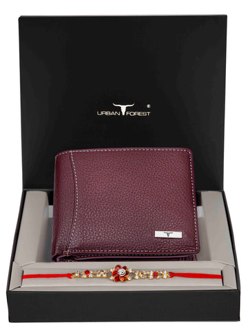 URBAN FOREST Oliver Leather Wallet & Rakhi Gift Hamper for Brother