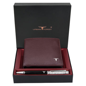 URBAN FOREST Griffin Leather Wallet & Diamond Pen Combo Gift Set for Men