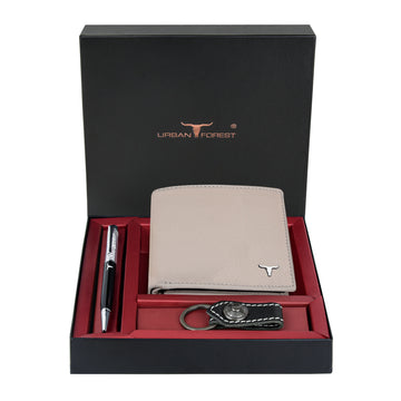 URBAN FOREST Cyrus Leather Wallet, Diamond Pen & Keychain Combo Gift Set for Men
