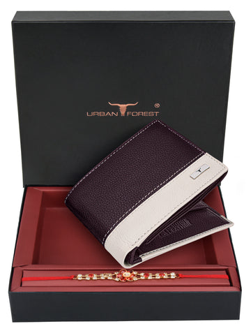 URBAN FOREST Seattle Leather Wallet & Rakhi Gift Hamper for Brother
