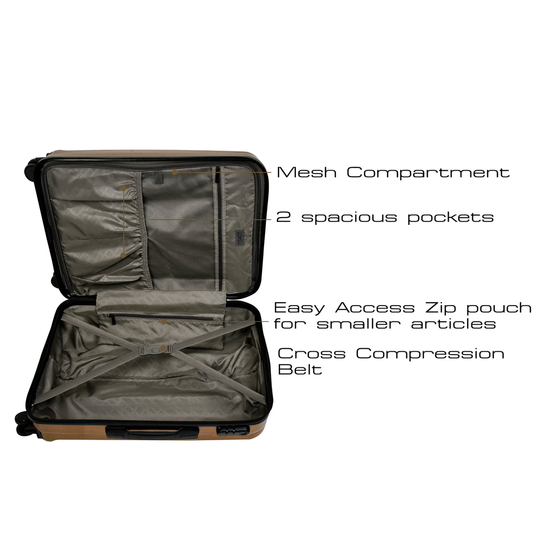 URBAN FOREST Orion Hard-Sided 78Cm Carry-On Trolley Luggage