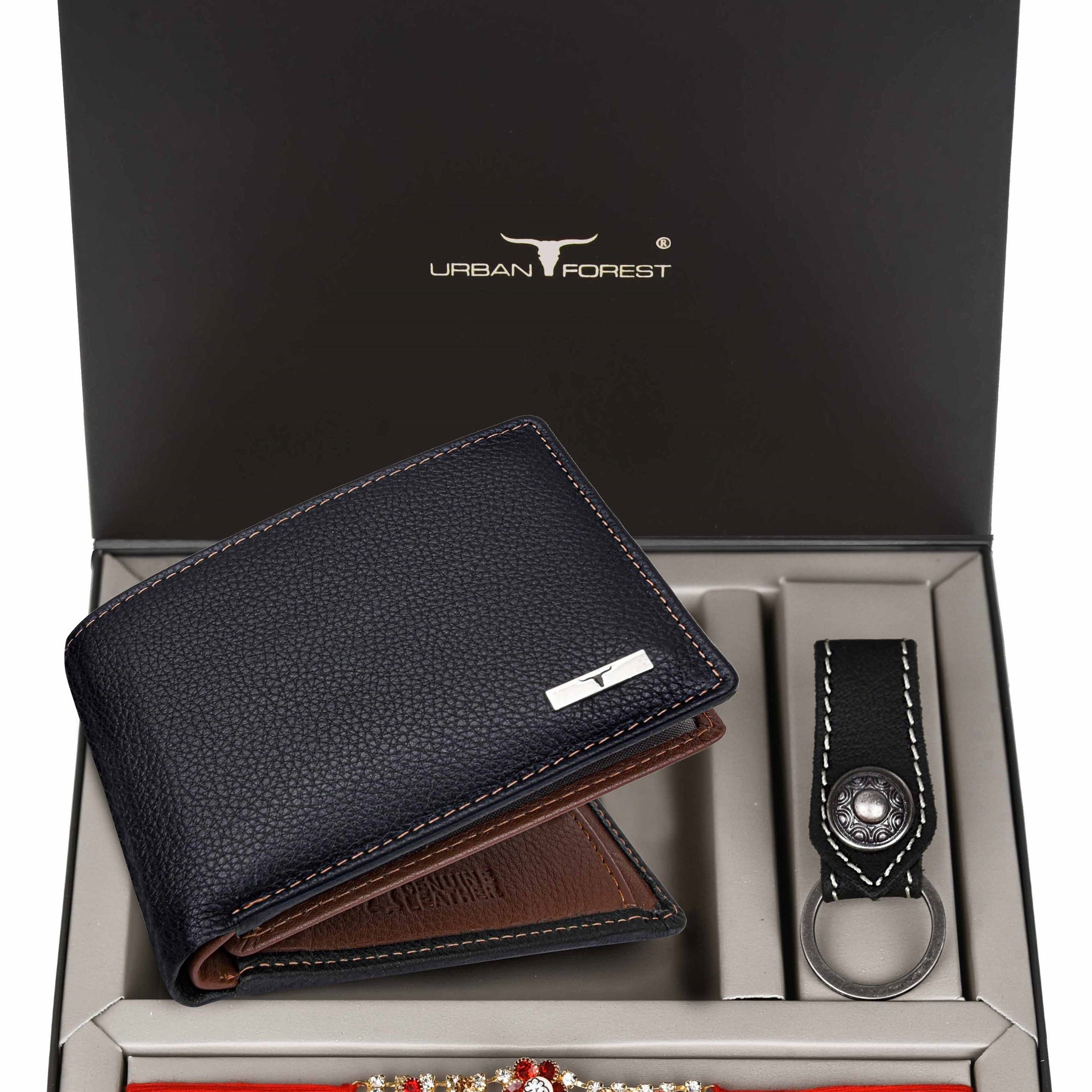 URBAN FOREST Kyle Wallet, Rakhi & Keychain Gift Hamper for Brother
