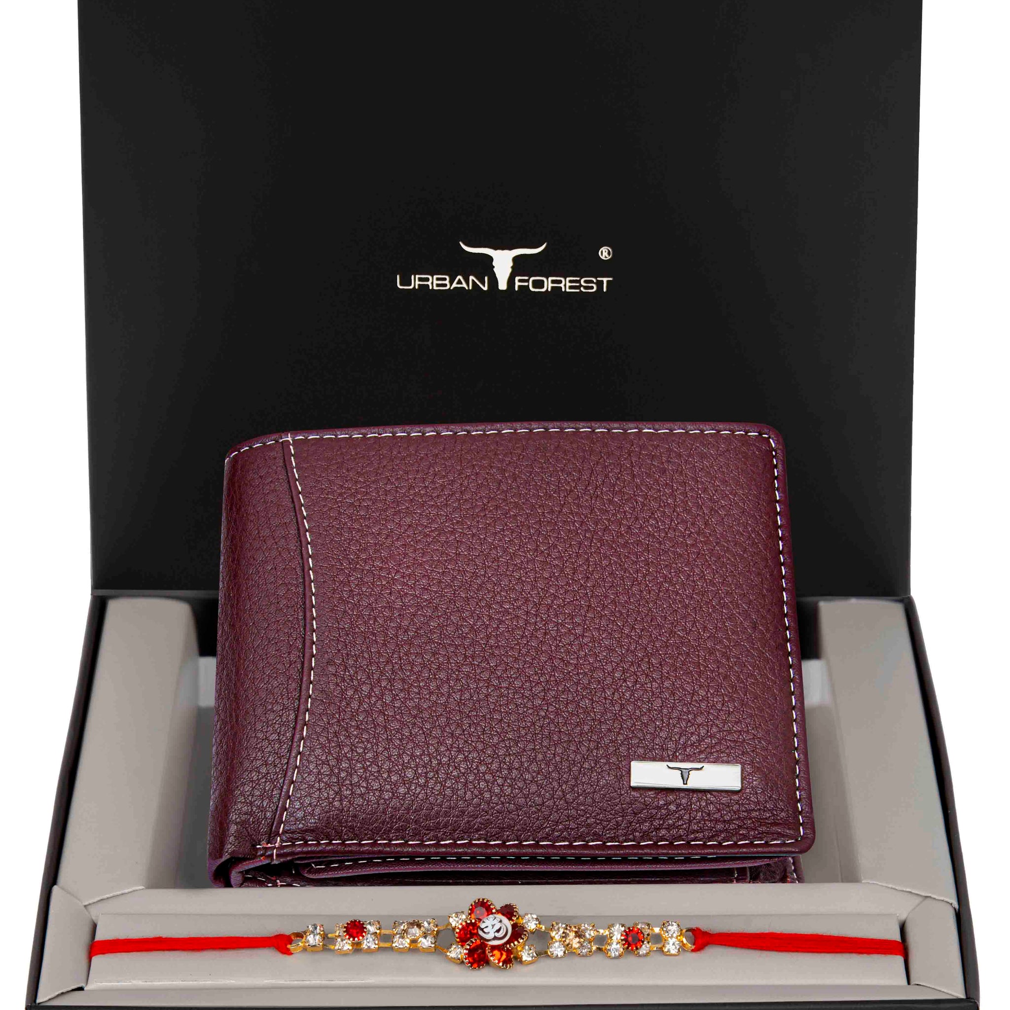 URBAN FOREST Oliver Leather Wallet & Rakhi Gift Hamper for Brother