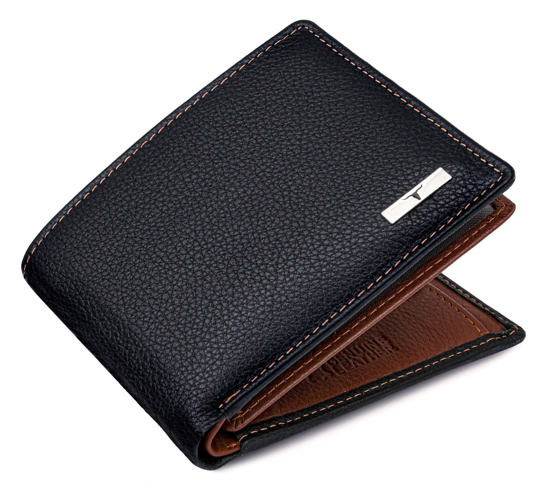 URBAN FOREST Kai Leather Wallet, Casual Leather Belt & Leather Keychain Combo Gift Set for Men