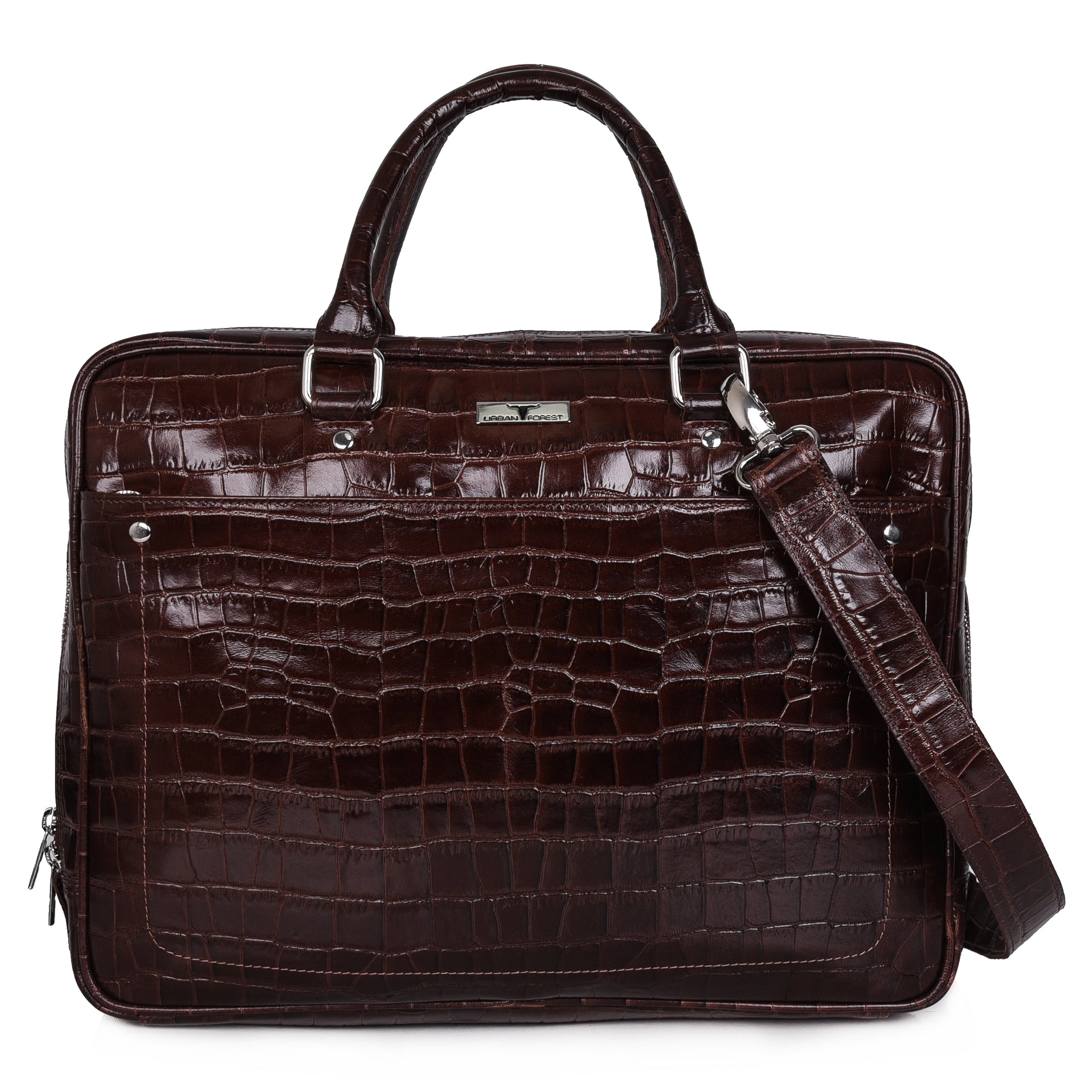 URBAN FOREST Zane Printed Leather Messenger Bag for Men