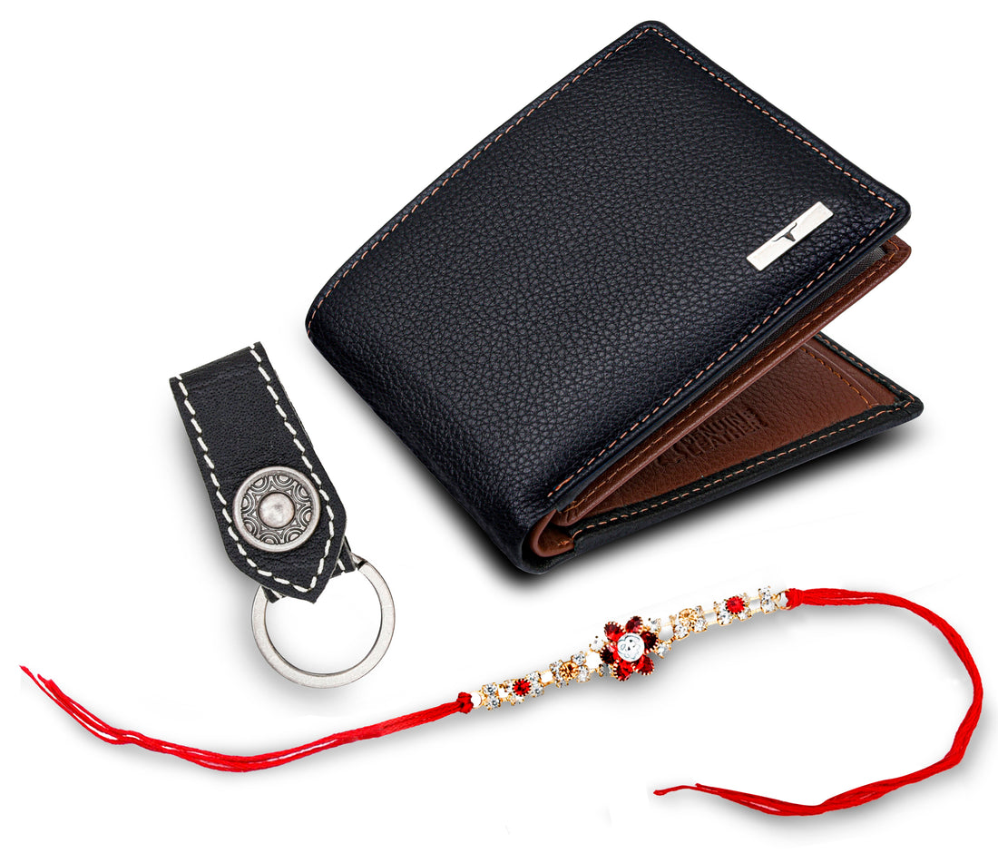 URBAN FOREST Kyle Wallet, Rakhi & Keychain Gift Hamper for Brother