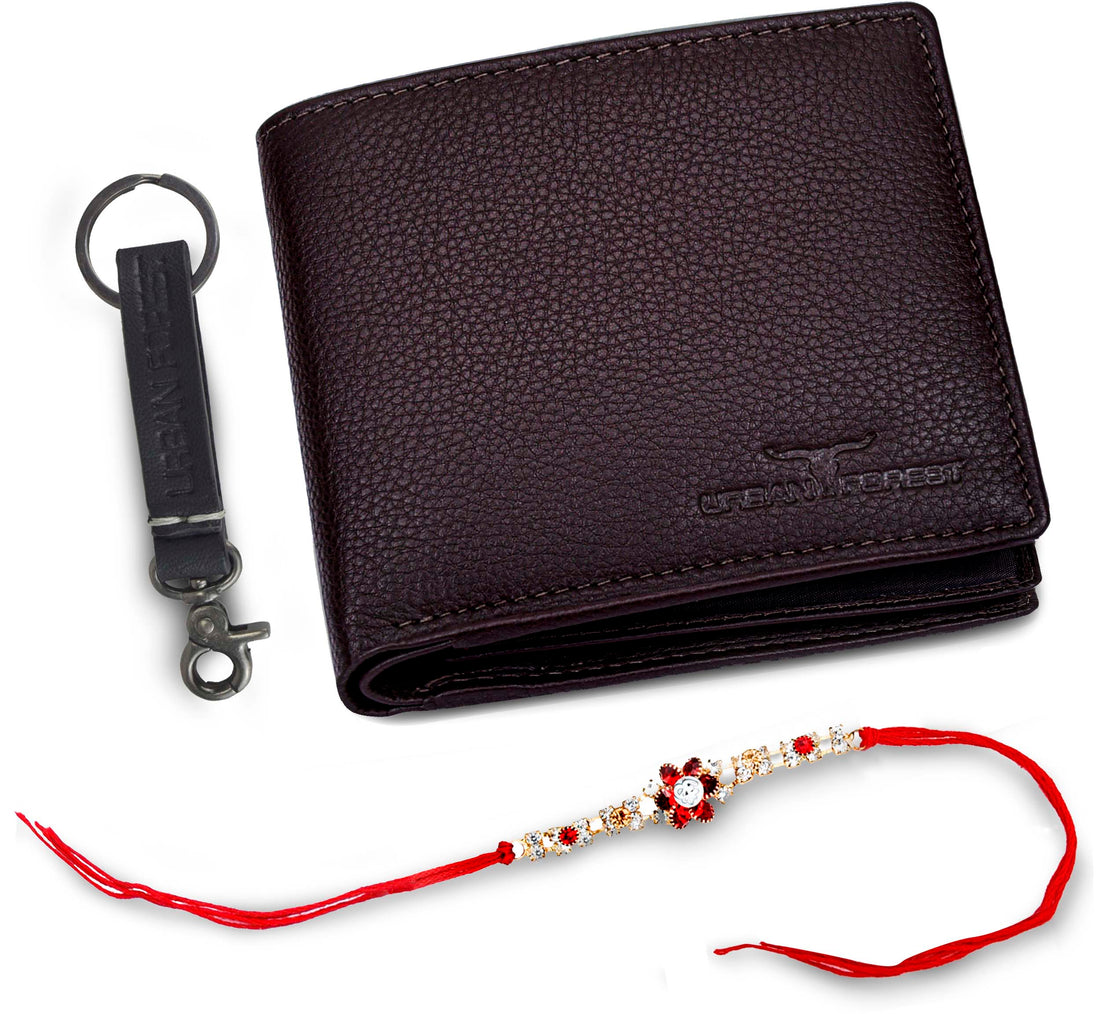 URBAN FOREST Carl Wallet, Rakhi & Keychain Gift Hamper for Brother