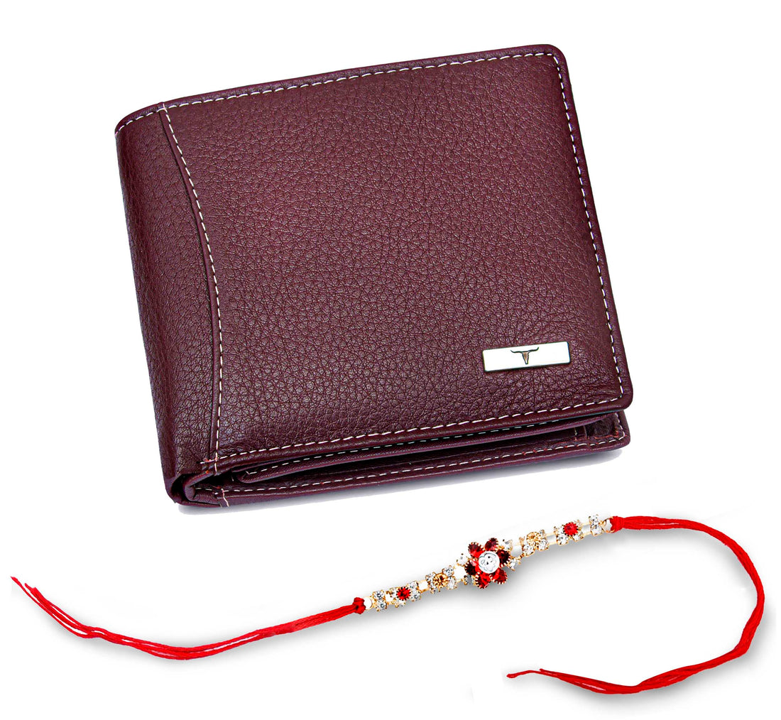 URBAN FOREST Oliver Leather Wallet & Rakhi Gift Hamper for Brother