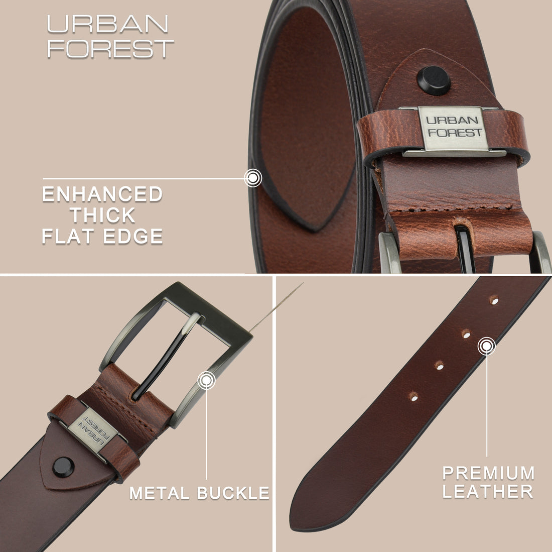 URBAN FOREST Finn Casual Leather Belt for Men