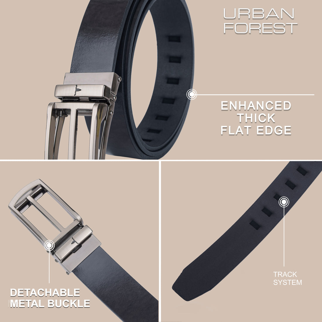 URBAN FOREST Jordan Formal Leather Belt for Men