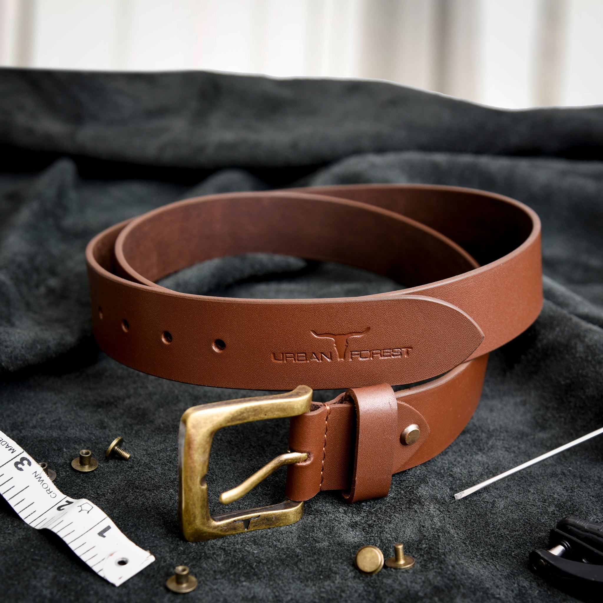 URBAN FOREST Casual Leather Belt for Men - 8010