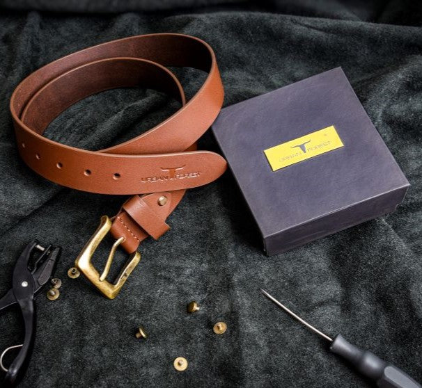 URBAN FOREST Casual Leather Belt for Men - 8010