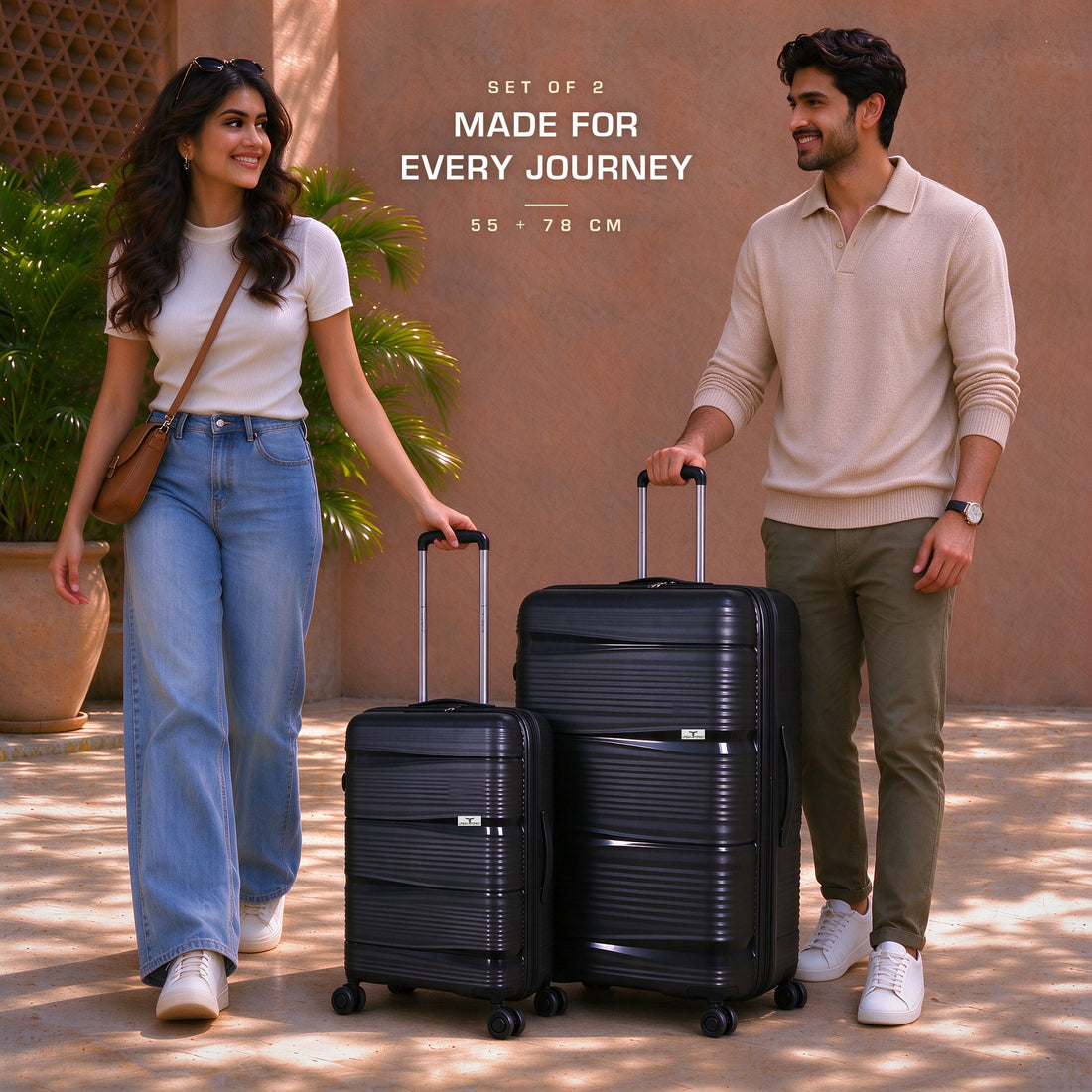 URBAN FOREST Phoenix Hard-sided 55Cm And 78Cm Carry-On Trolley Luggage Set