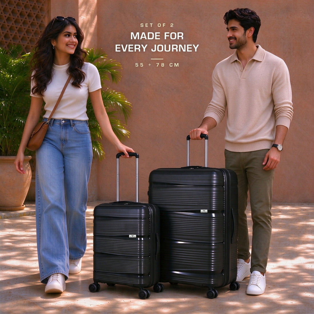 URBAN FOREST Phoenix Hard-sided 55Cm And 78Cm Carry-On Trolley Luggage Set