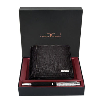 URBAN FOREST Ollin Leather Wallet & Diamond Pen Combo Gift Set for Men