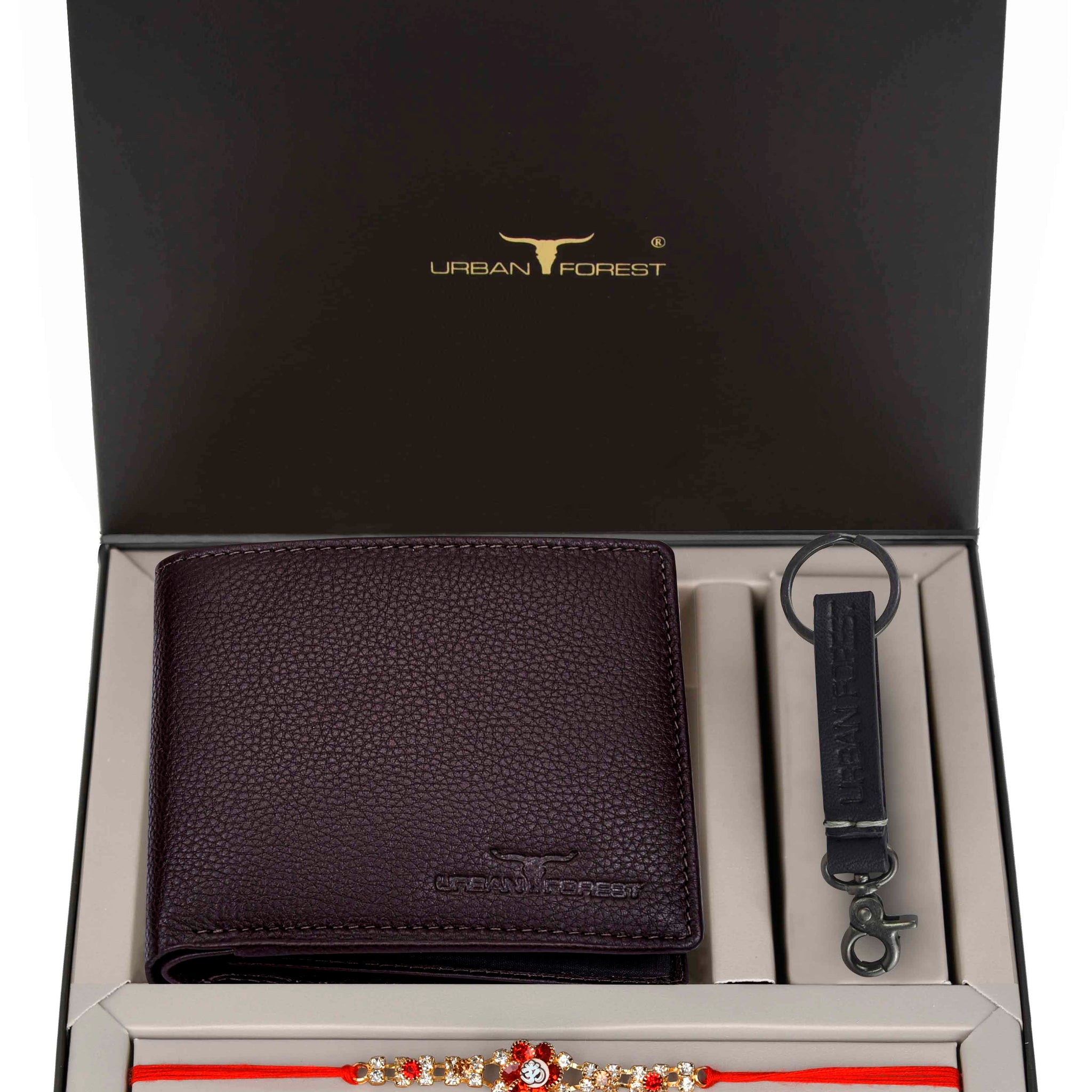 URBAN FOREST Carl Wallet, Rakhi & Keychain Gift Hamper for Brother