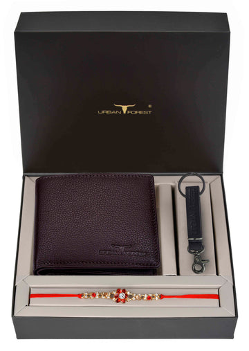 URBAN FOREST Carl Wallet, Rakhi & Keychain Gift Hamper for Brother
