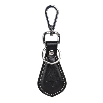 URBAN FOREST Black Leather Keychain - 6009