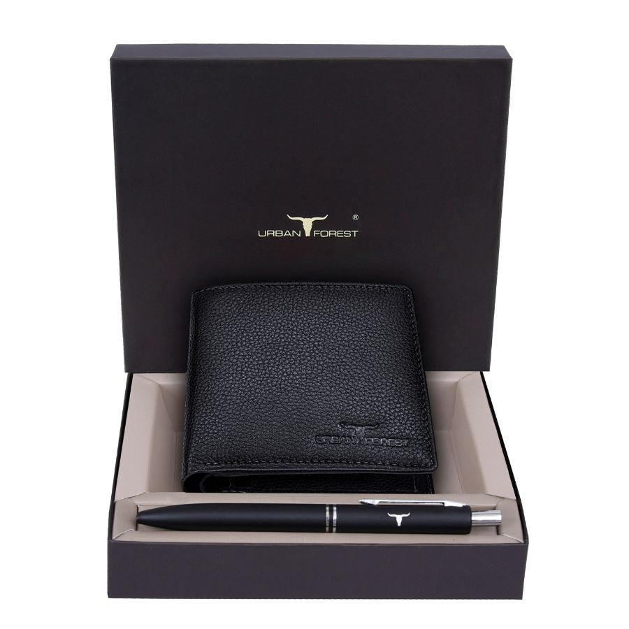 URBAN FOREST Mark Leather Wallet & Pen Combo Gift Set for Men